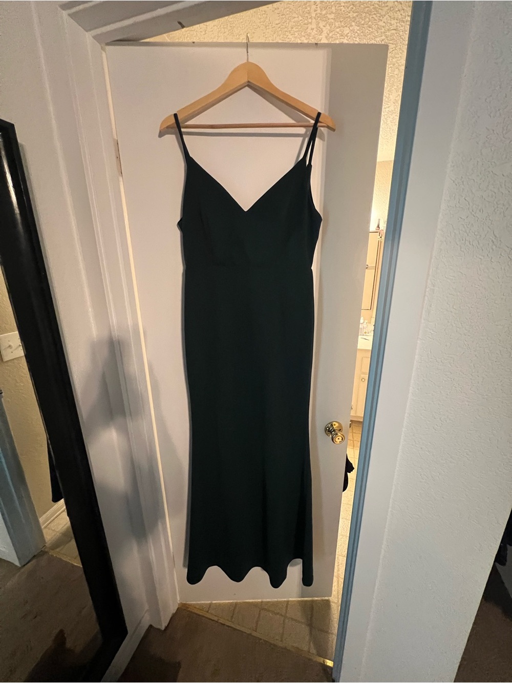 Lulu's Forest Green Spaghetti Strap Maxi Dress